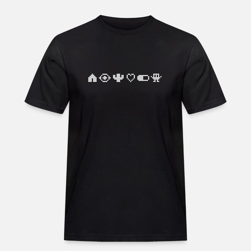 Retro Pixel-Art - Männer Workwear T-Shirt - Schwarz