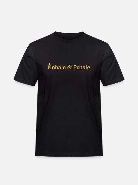inhale & exhale Sprüche - Männer Workwear T-Shirt - Schwarz