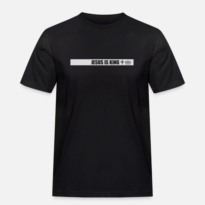 jesus is king Zitat - Männer Workwear T-Shirt - Schwarz