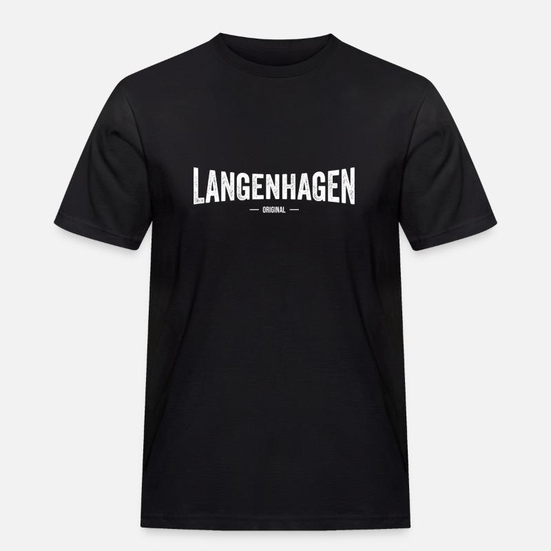 Langenhagen Original - Männer Workwear T-Shirt - Schwarz