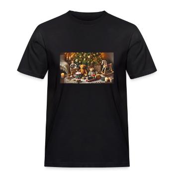 Weihnachtszauber - Männer Workwear T-Shirt - Schwarz - Vorne - AI Model Male 178 light (178cm)