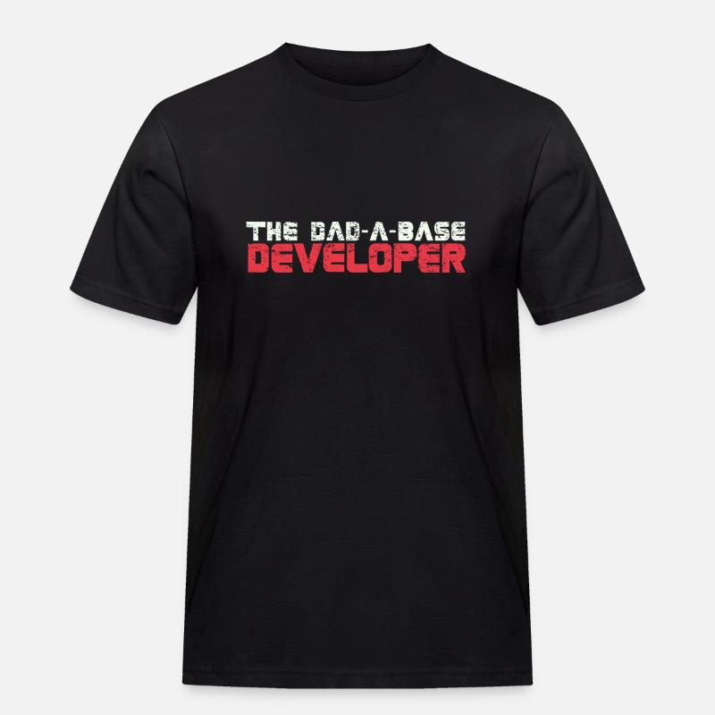 The Dad-A-Base Devloper - Männer Workwear T-Shirt - Schwarz
