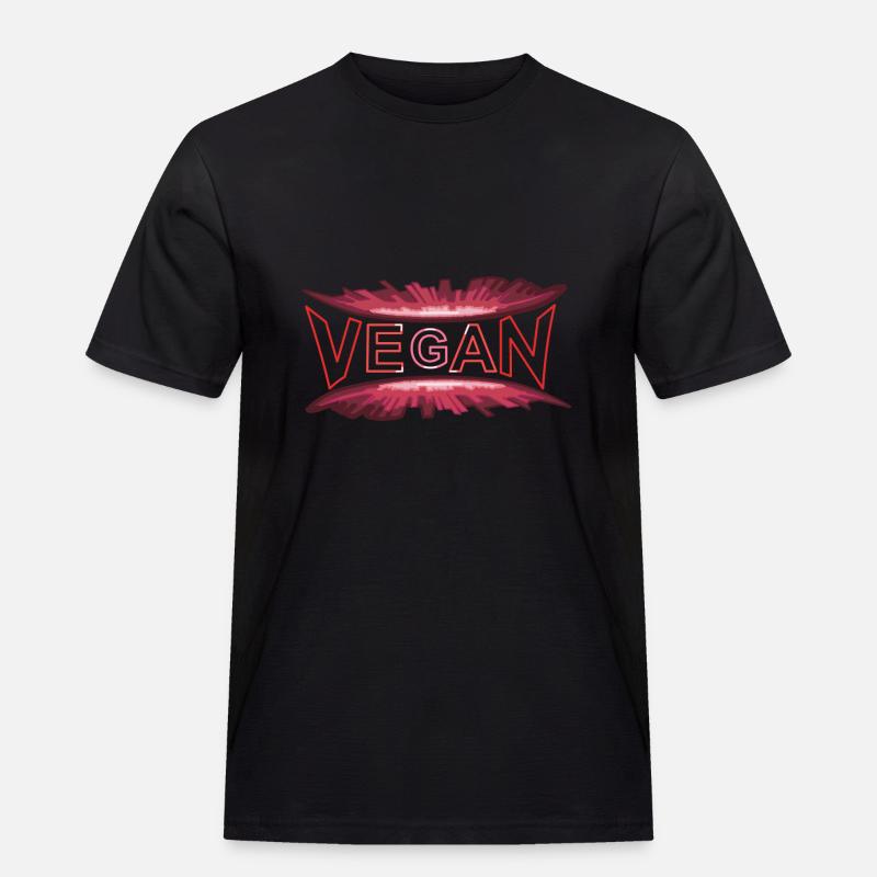 VEGAN-dynamic-style red - Männer Workwear T-Shirt - Schwarz