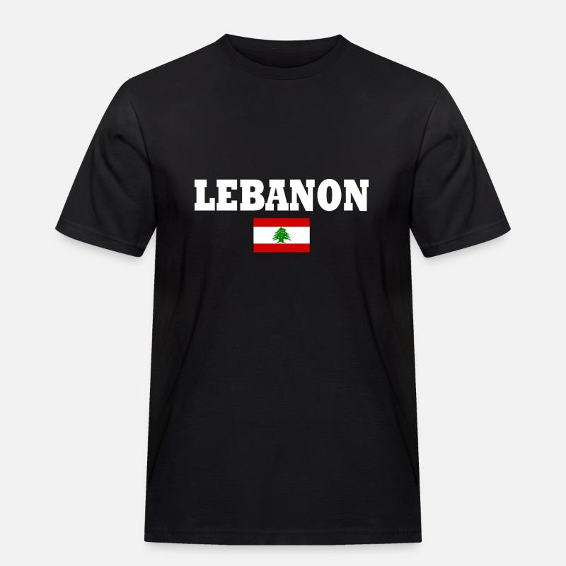 Libanon - Männer Workwear T-Shirt - Schwarz