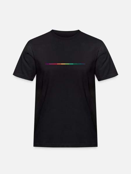 Regenbogen Linie - Männer Workwear T-Shirt - Schwarz