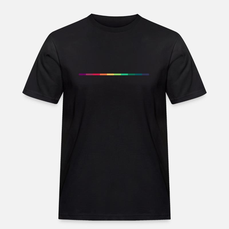 Regenbogen Linie - Männer Workwear T-Shirt - Schwarz