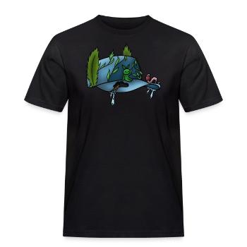 Die Druckkappe! Von Pousse2Bamboo ! - Männer Workwear T-Shirt - Schwarz - Vorne - AI Model Male 178 light (178cm)