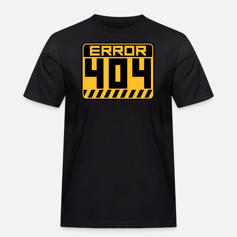 Error 404 Schild Warnung - Männer Workwear T-Shirt - Schwarz