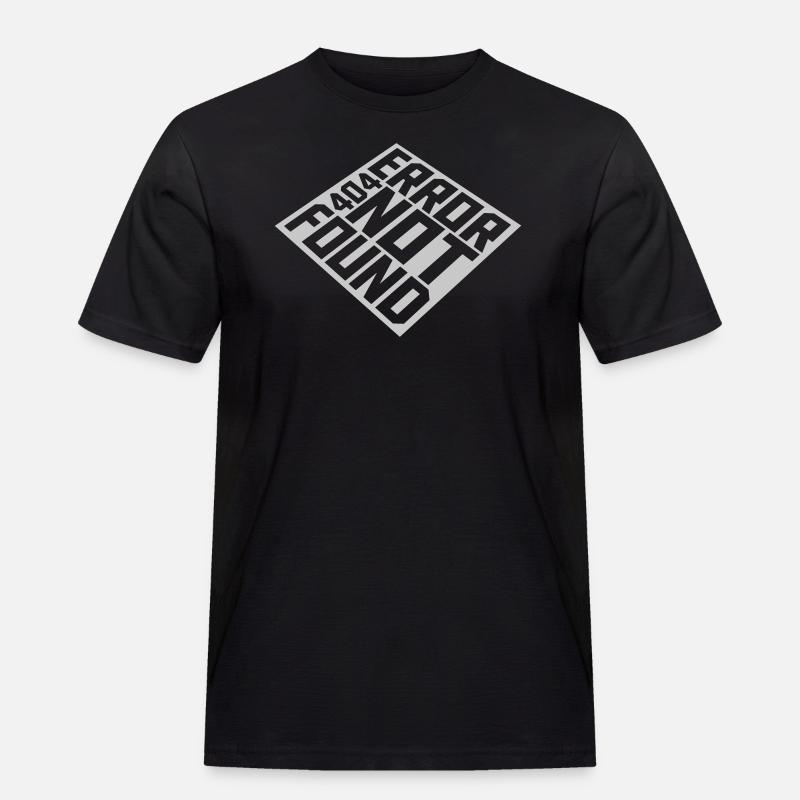 Error 404 not found - Männer Workwear T-Shirt - Schwarz