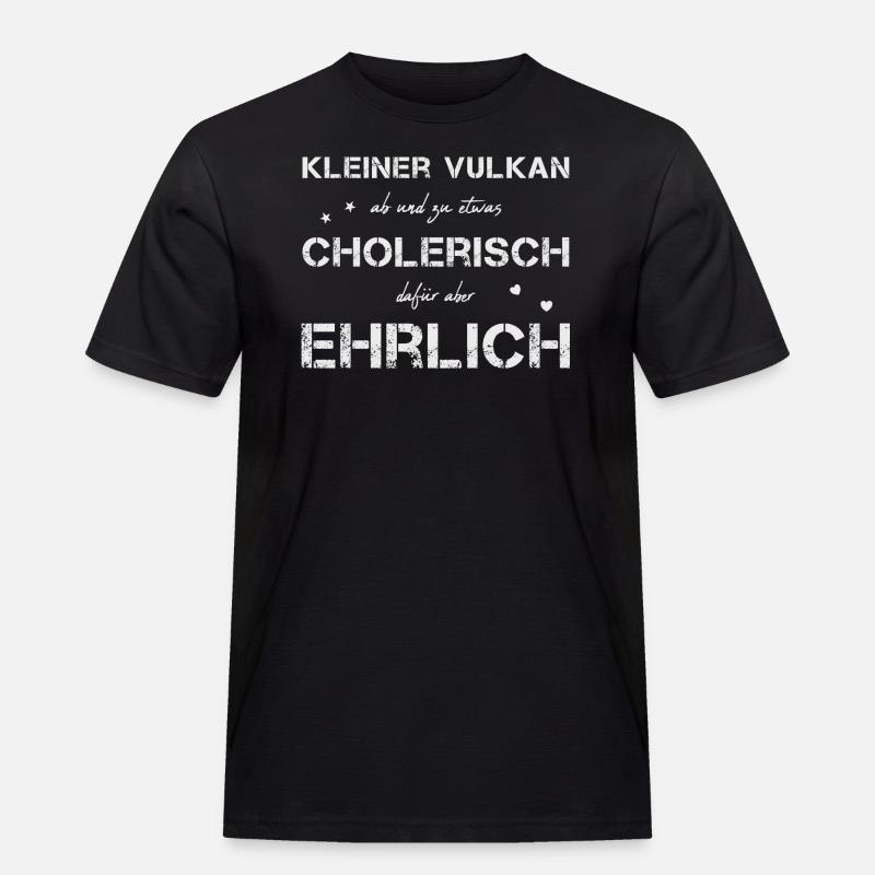 cholerisch ehrlich - Männer Workwear T-Shirt - Schwarz