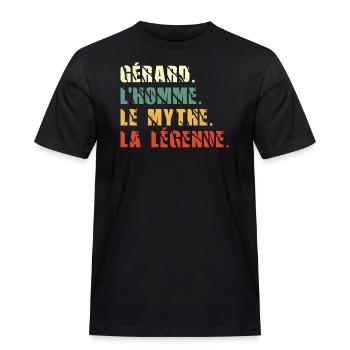 Gérard l homme le mythe la légende - T-shirt Workwear homme - noir - Devant - AI Model Male 178 light (178cm)