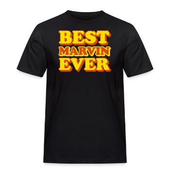 Funny gift with first name Marvin - Men's Workwear T-Shirt - black - Front - AI Model Male 178 light (178cm)
