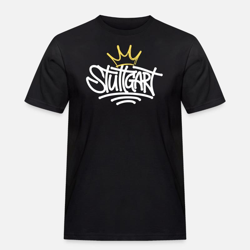 Stuttgart Graffiti - Männer Workwear T-Shirt - Schwarz