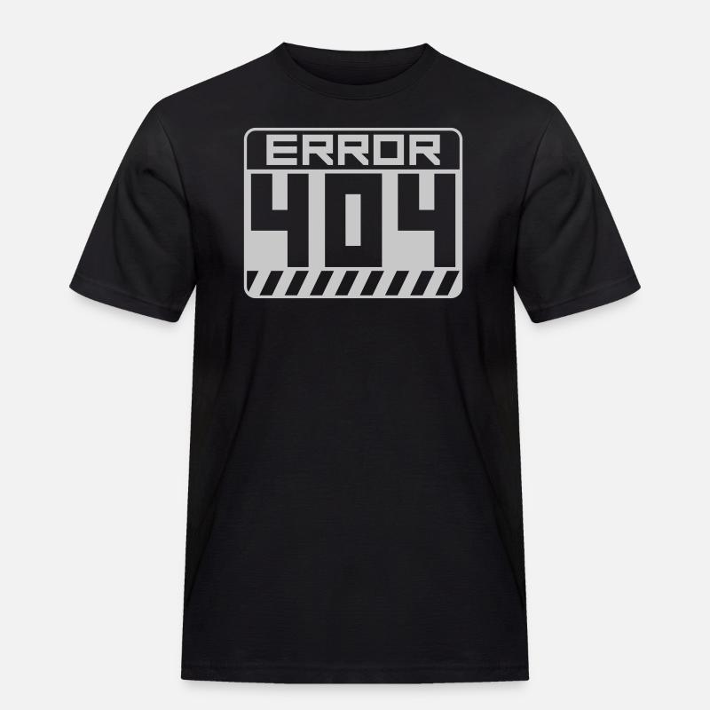Warnung Schild Error 404 - Männer Workwear T-Shirt - Schwarz