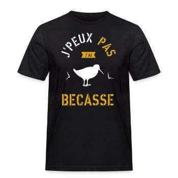 J Peux Pas J Ai Bécasse - T-shirt Workwear homme - noir - Devant - AI Model Male 178 light (178cm)