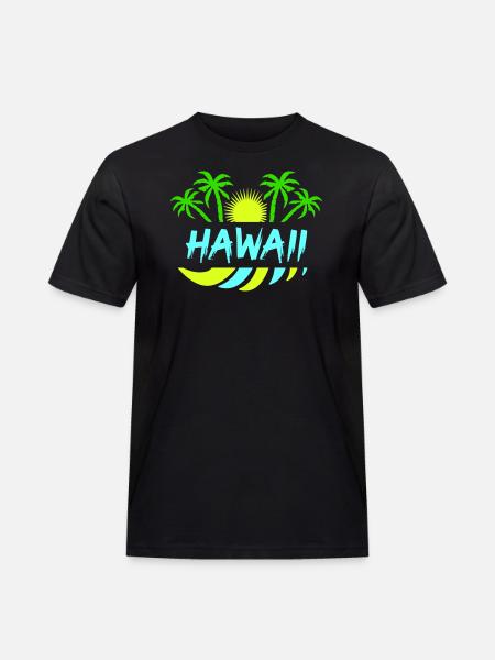 hawaii - Männer Workwear T-Shirt - Schwarz