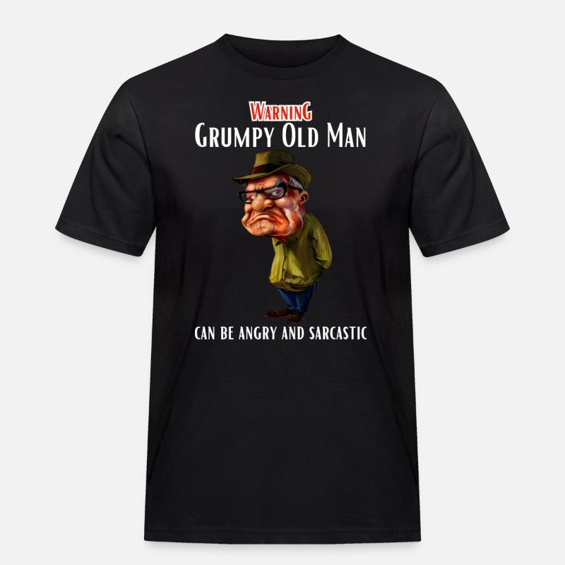 Warning Grumpy Old Man - Men's Workwear T-Shirt - black
