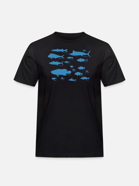 Meeresfische 01 - Männer Workwear T-Shirt - Schwarz