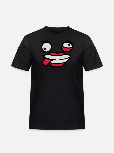 Crazy female comic face - Men's Workwear T-Shirt - black