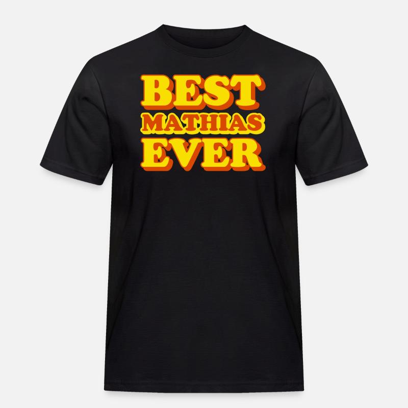 Mathias First Name Funny Gift - Men's Workwear T-Shirt - black