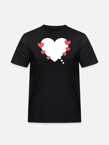 Thought bubble with heart - Men's Workwear T-Shirt - black