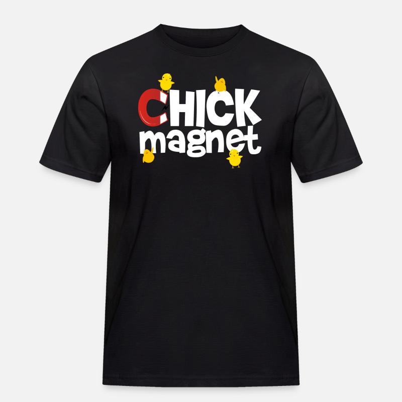 chick magnet - Männer Workwear T-Shirt - Schwarz