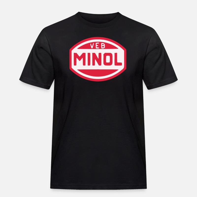 VEB Minol - Männer Workwear T-Shirt - Schwarz