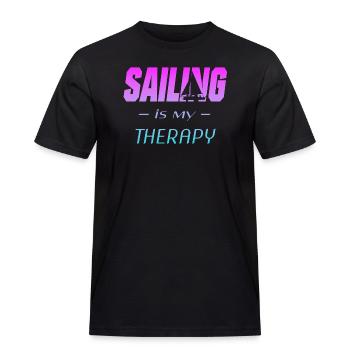 sailing segeln segler - Männer Workwear T-Shirt - Schwarz - Vorne - AI Model Male 178 light (178cm)