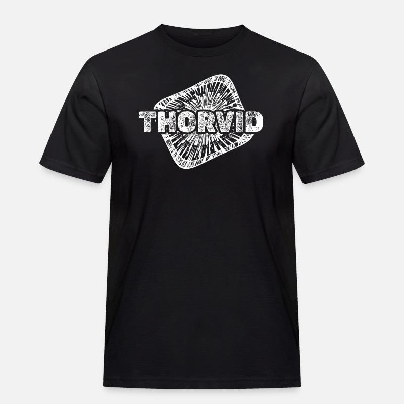 Geburt Thorvid - Männer Workwear T-Shirt - Schwarz