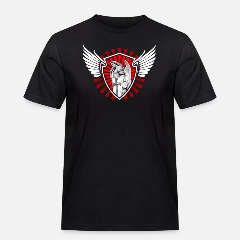 Schutzengel - Männer Workwear T-Shirt - Schwarz