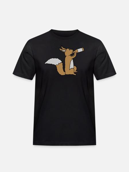 Beer-drinking squirrel - Men's Workwear T-Shirt - black