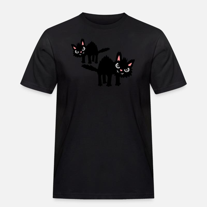 Team lustige Katzen - Männer Workwear T-Shirt - Schwarz