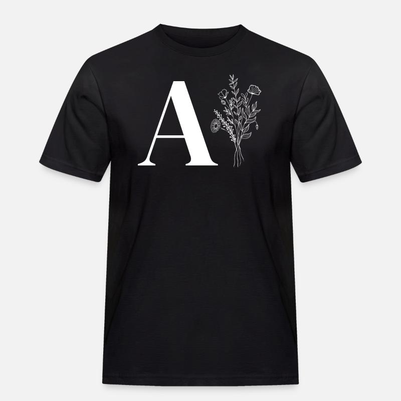 Minimalistische Blumentasche - Männer Workwear T-Shirt - Schwarz
