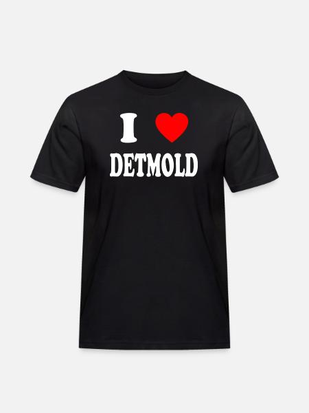 I love Detmold - Männer Workwear T-Shirt - Schwarz