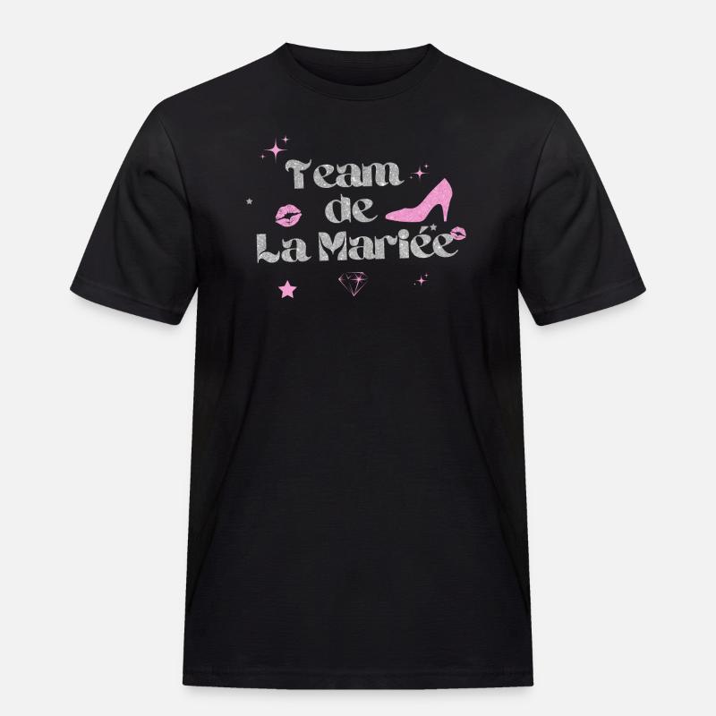 Das Team der Silberbraut - Männer Workwear T-Shirt - Schwarz