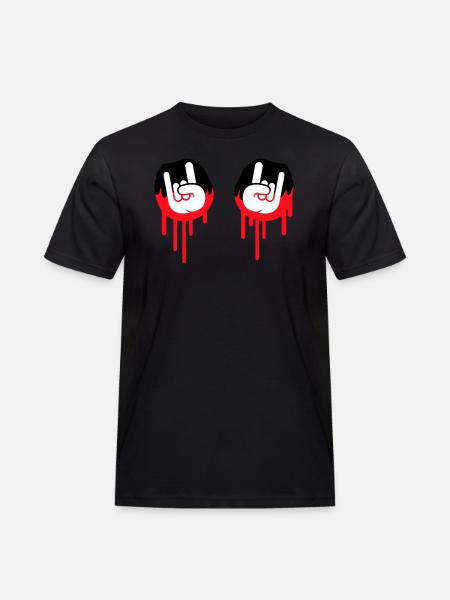 Heavy Metal Hard Rock Graffiti Horn Håndbevægelse - Herre Workwear T-Shirt - sort