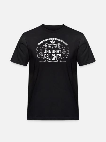 Snowflakes and Resolutions: January Delights. - Men's Workwear T-Shirt - black