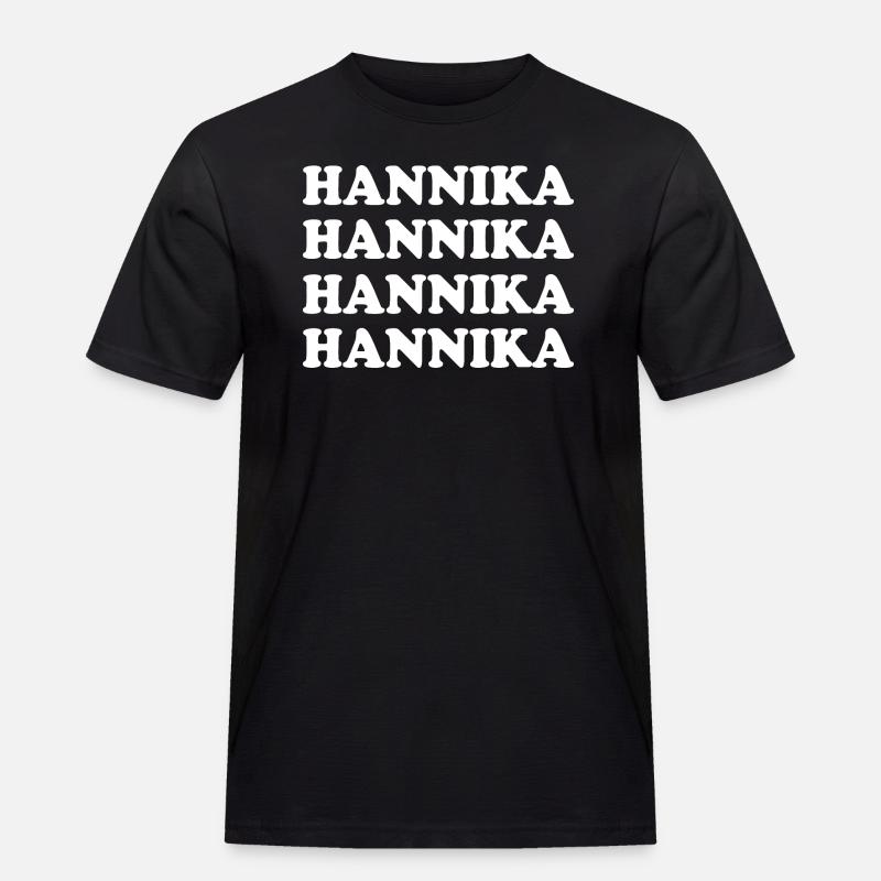 Name Hannika - Männer Workwear T-Shirt - Schwarz
