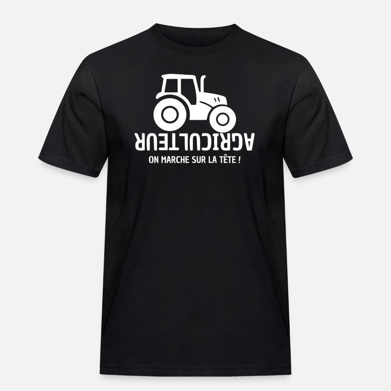 Bauer, Bauer, Bauer, Traktor - Männer Workwear T-Shirt - Schwarz