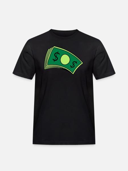 Piles d’argent de billets - T-shirt Workwear homme - noir