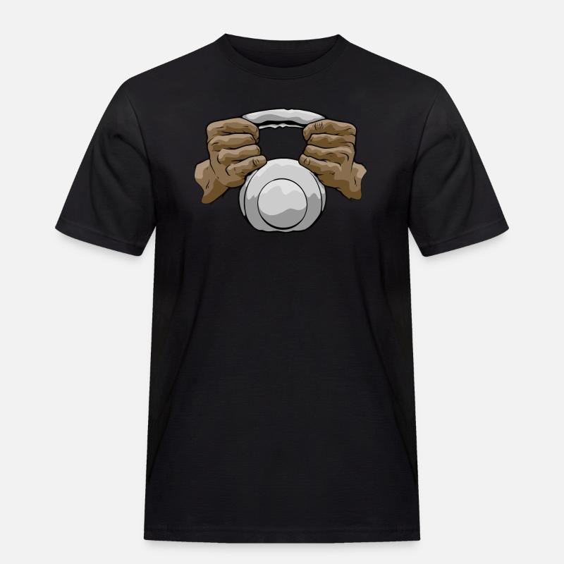 Bodybuilder Leg Day Kettlebells Krafttraining - Männer Workwear T-Shirt - Schwarz
