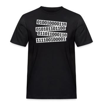 Langage de programme de code binaire - T-shirt Workwear homme - noir - Devant - AI Model Male 178 light (178cm)