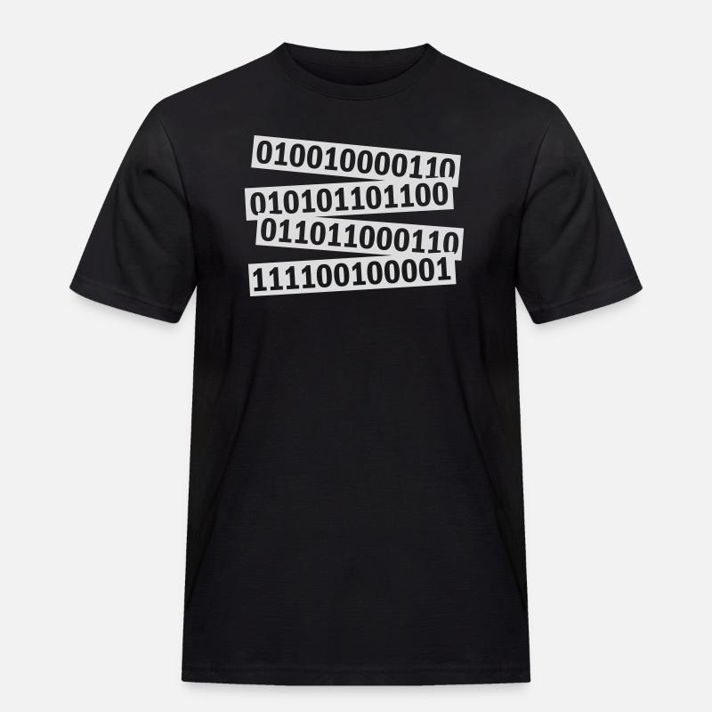 Binär Code Programm Sprache - Männer Workwear T-Shirt - Schwarz