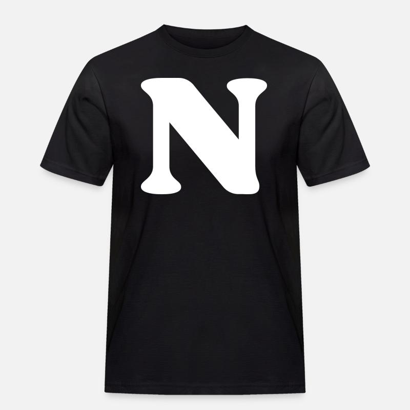 Buchstabe n - Männer Workwear T-Shirt - Schwarz