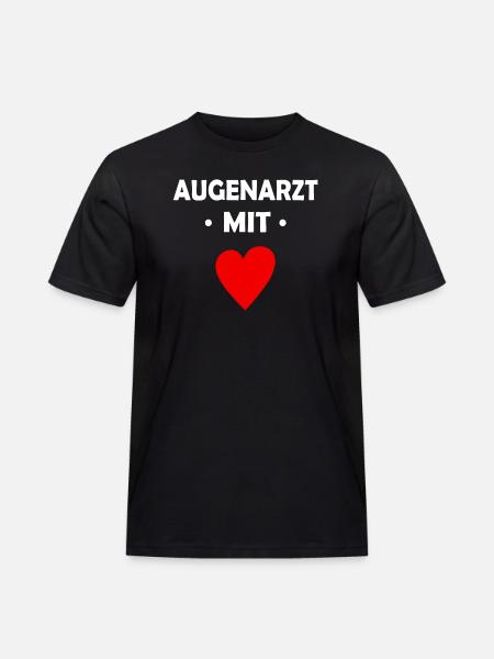 Augenarzt mit Herz - Männer Workwear T-Shirt - Schwarz