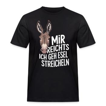 Esel Eselchen Maultier Muli - Männer Workwear T-Shirt - Schwarz - Vorne - AI Model Male 178 light (178cm)