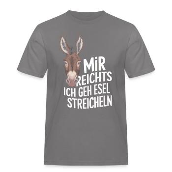 Esel Eselchen Maultier Muli - Männer Workwear T-Shirt - Grau - Vorne - AI Model Male 185 dark (185cm)