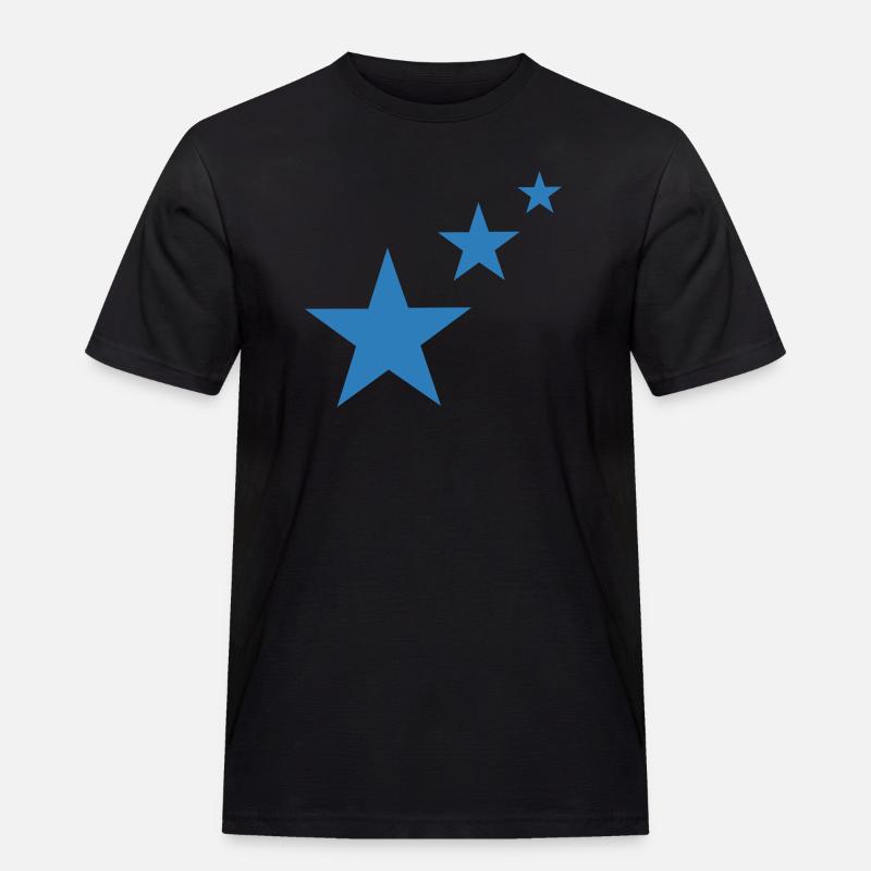 Sterne - Männer Workwear T-Shirt - Schwarz