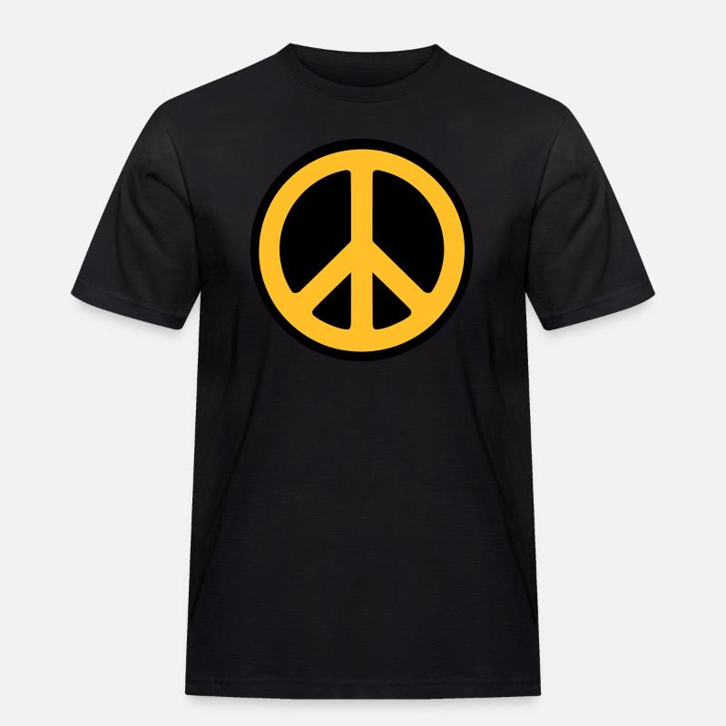 Peace - Frieden - Männer Workwear T-Shirt - Schwarz