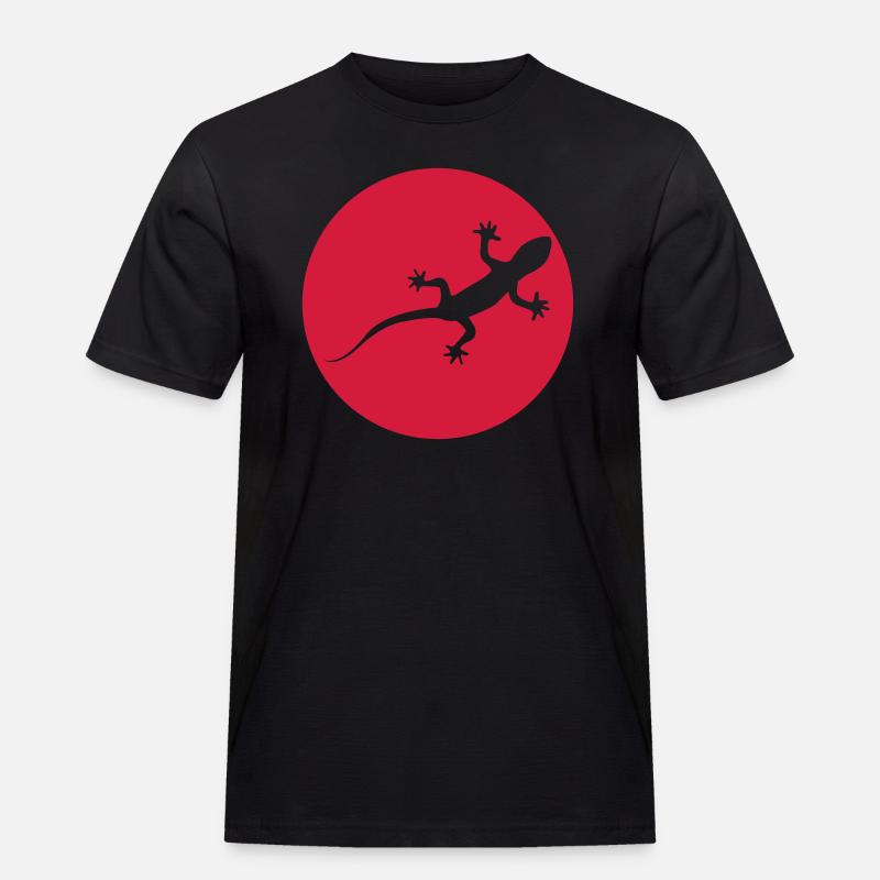 gecko03 - Männer Workwear T-Shirt - Schwarz